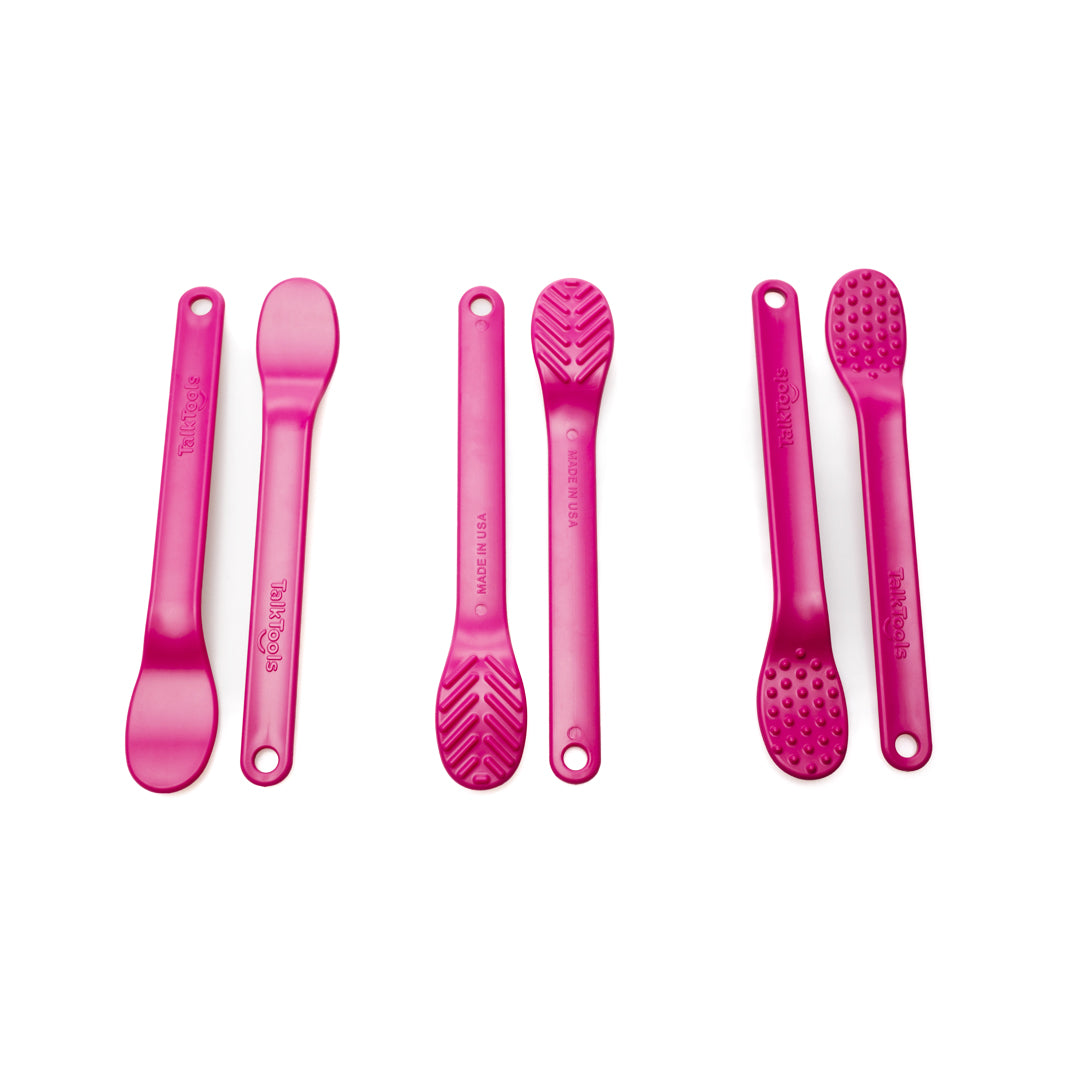 TalkTools Magenta Flatty cucchiaio piatto 3 pezzi