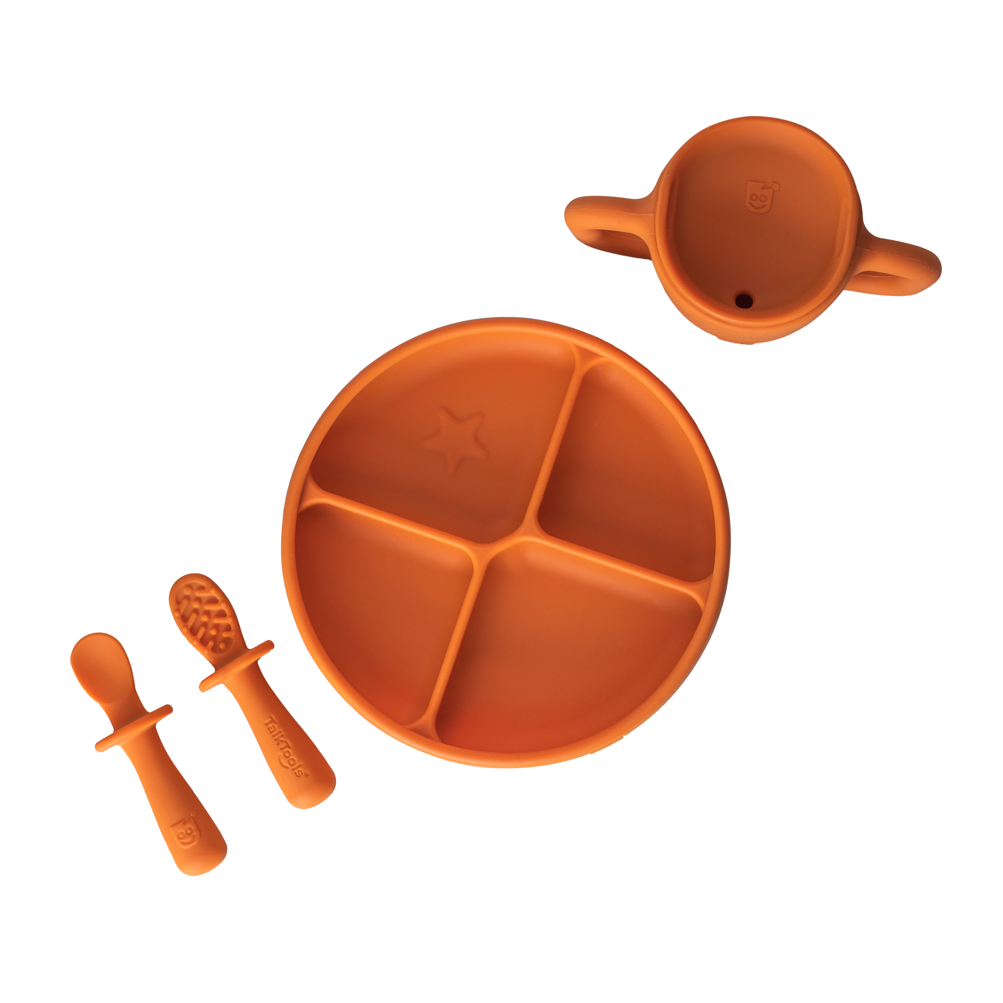 TalkTools Itsy Bundle kit svezzamento silicone tazza cucchiai piatto