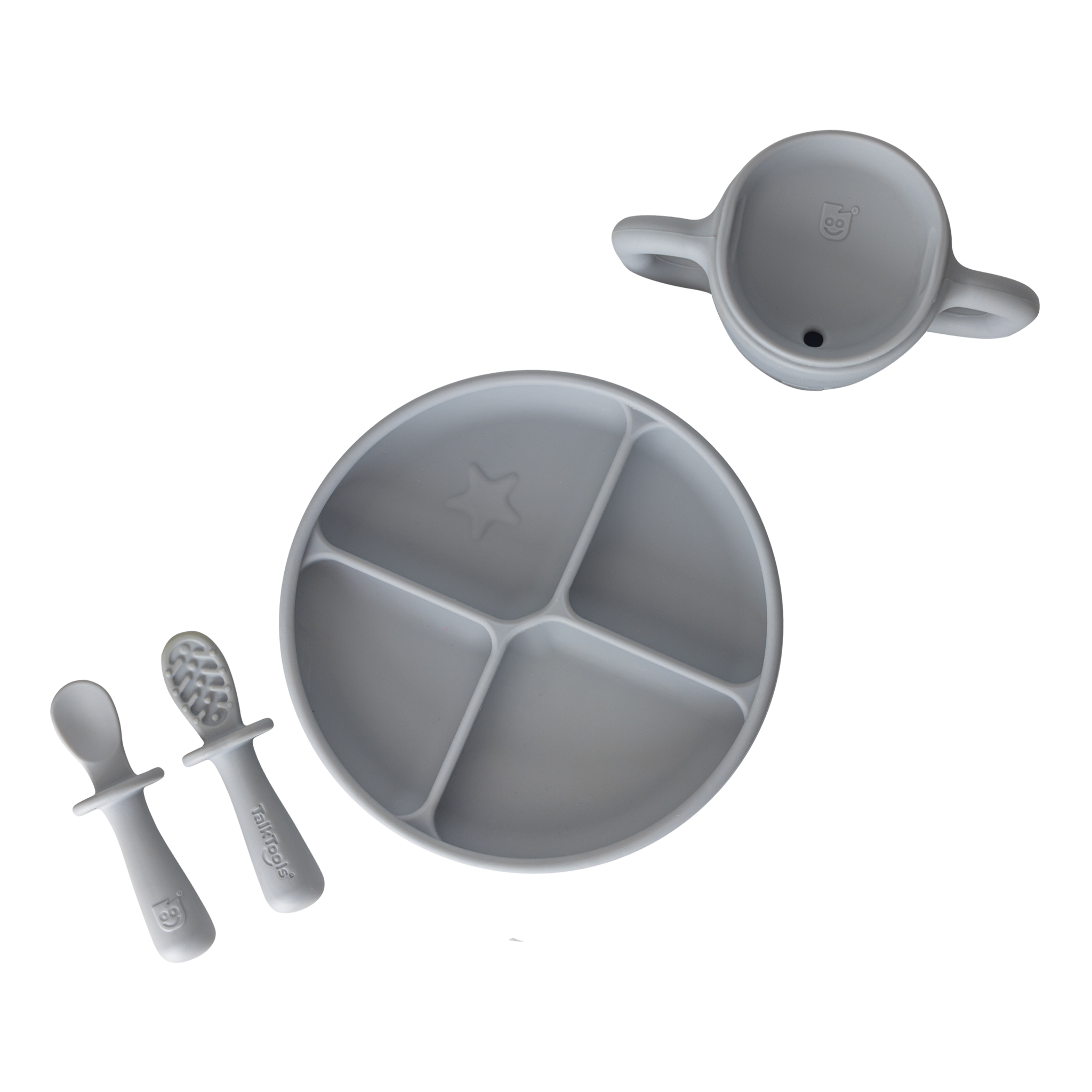 TalkTools Itsy Bundle kit svezzamento silicone tazza cucchiai piatto