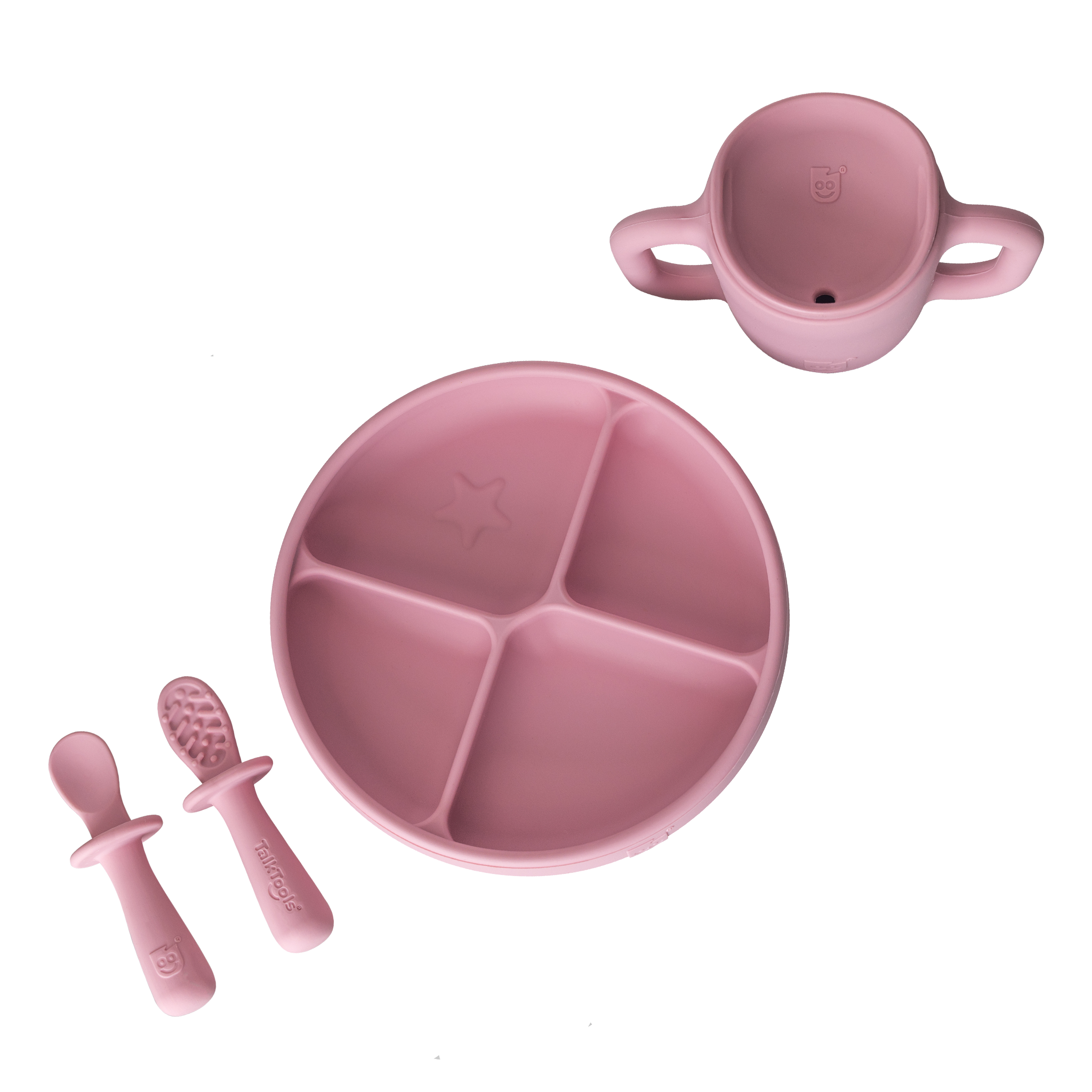 TalkTools Itsy Bundle kit svezzamento silicone tazza cucchiai piatto
